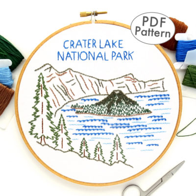 Crater Lake National Park Hand Embroidery Pattern