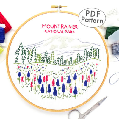 Mount Rainier National Park Hand Embroidery Pattern