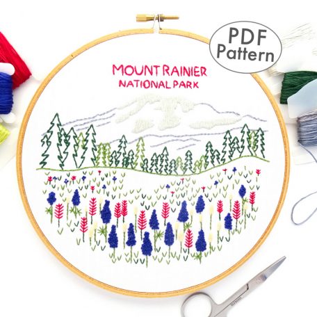 Mount Rainier National Park Hand Embroidery Pattern