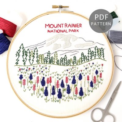 Mount Rainier National Park Hand Embroidery Pattern