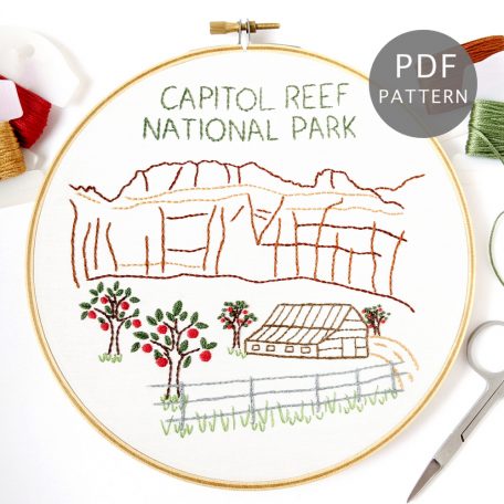 Capitol Reef National Park Hand Embroidery Pattern