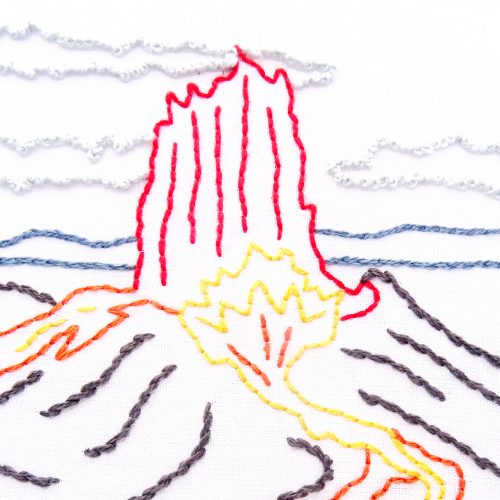 Hawaii Volcanoes National Park Hand Embroidery Pattern - Wandering ...