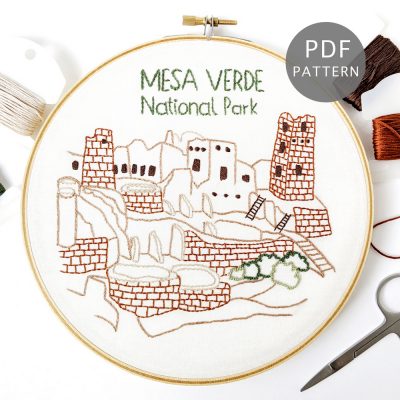 Mesa Verde National Park Hand Embroidery Pattern