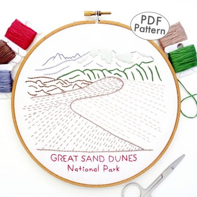 Great Sand Dunes National Park Hand Embroidery Pattern