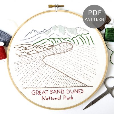 Great Sand Dunes National Park Hand Embroidery Pattern