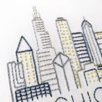 Chicago Skyline Hand Embroidery Pattern - Wandering Threads Embroidery