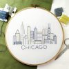 Chicago Skyline Hand Embroidery Pattern - Wandering Threads Embroidery