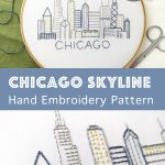 Chicago Skyline Hand Embroidery Pattern - Wandering Threads Embroidery