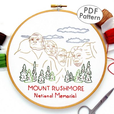 Mount Rushmore National Memorial Hand Embroidery Pattern