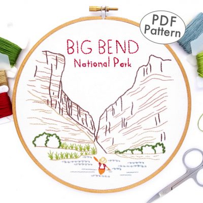 Big Bend National Park Hand Embroidery Pattern