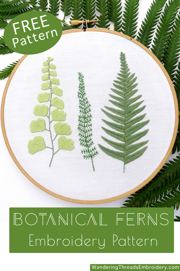 FREE Embroidery Pattern: Botanical Ferns