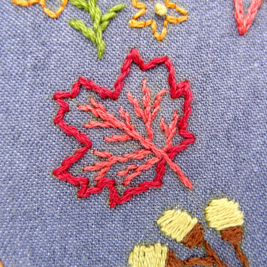 Autumn Wreath Hand Embroidery Pattern - Wandering Threads Embroidery