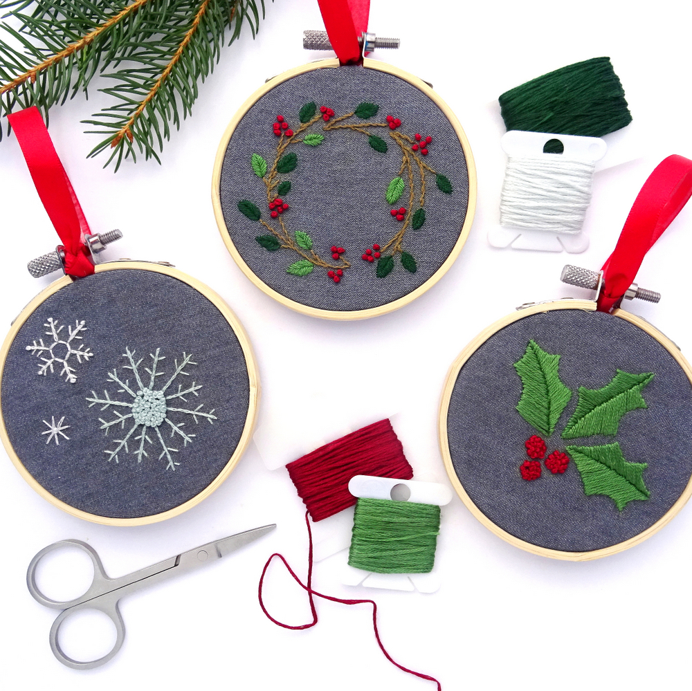 Christmas Ornament Collection Hand Embroidery Pattern Wandering