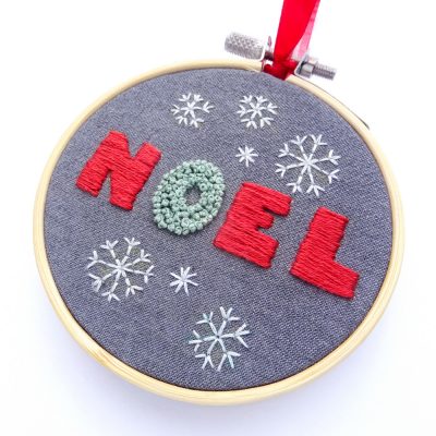 Christmas Greetings Ornament Set Hand Embroidery Pattern