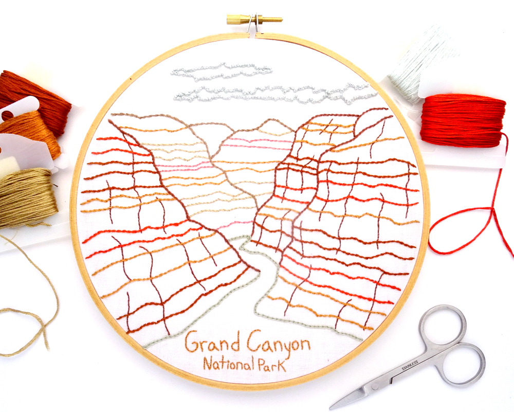 Grand Canyon National Park Hand Embroidery Pattern