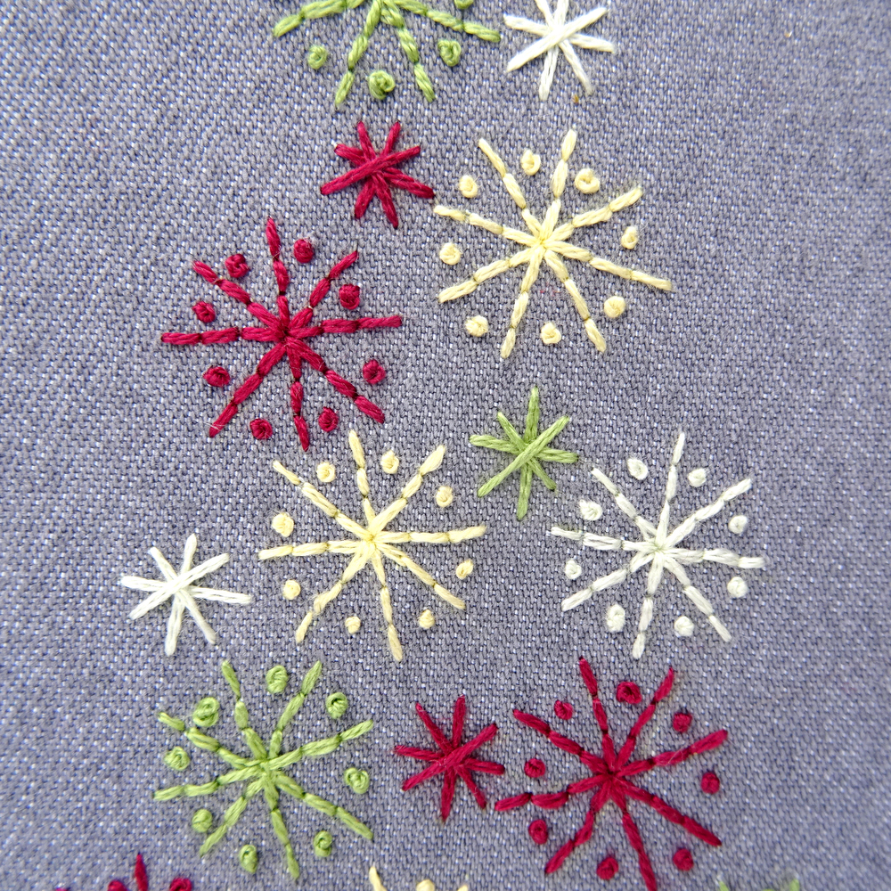 Holiday Tree Trio Hand Embroidery Pattern