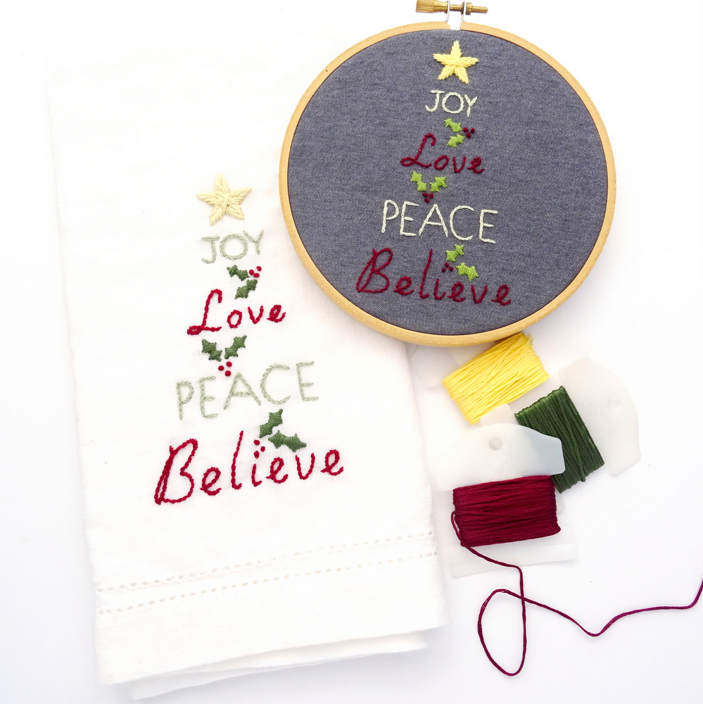 Holiday Tree Trio Hand Embroidery Pattern