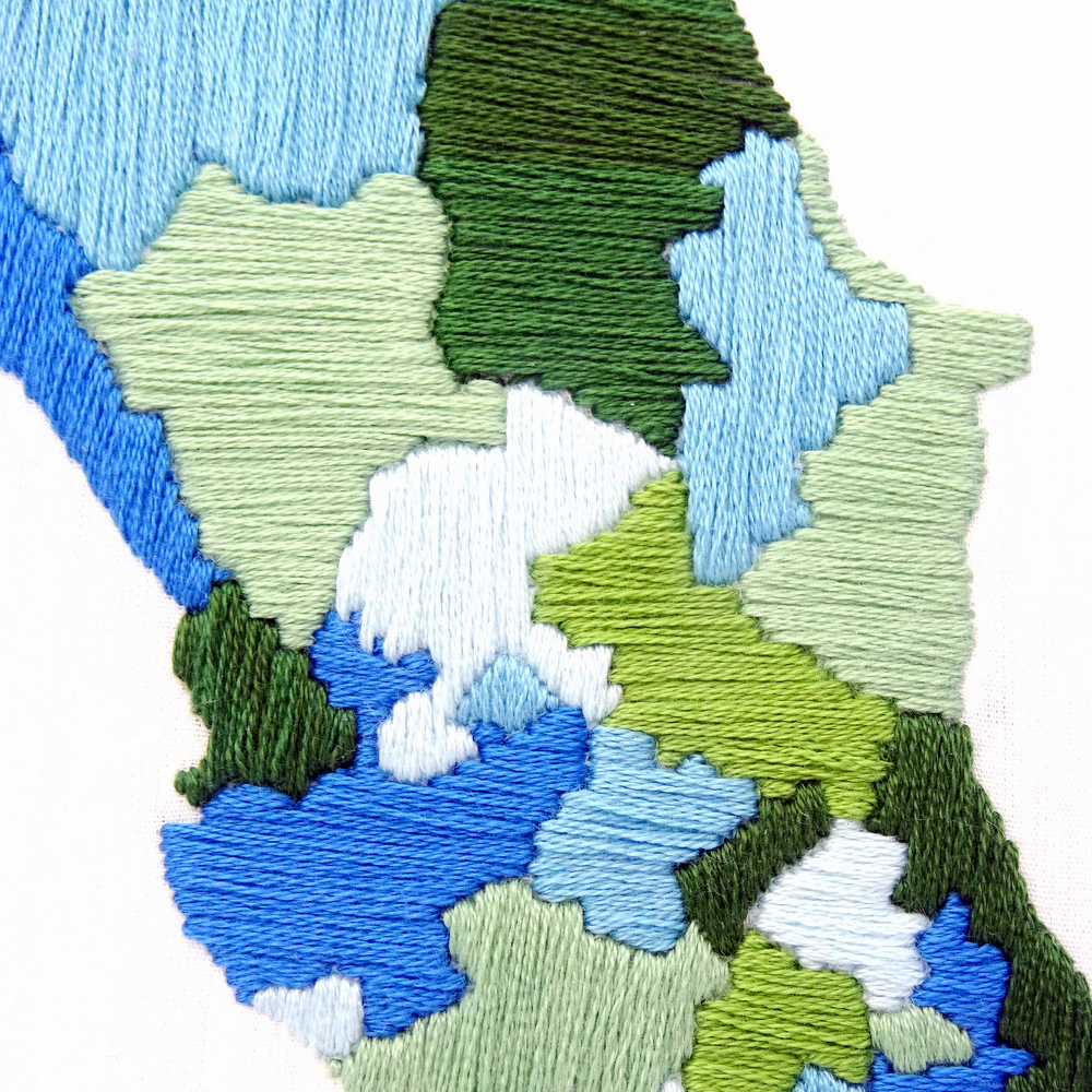 Mexico Travel Map Hand Embroidery Pattern