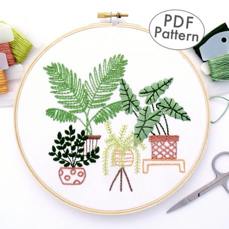 Tropical Leaves Hand Embroidery Pattern