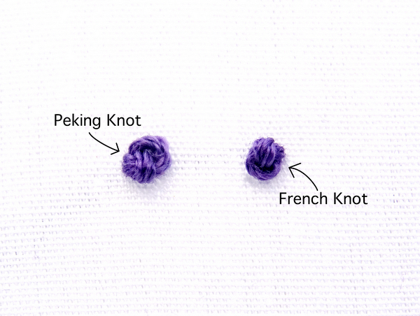 Peking Knot Stitch Tutorial - Knot Variation