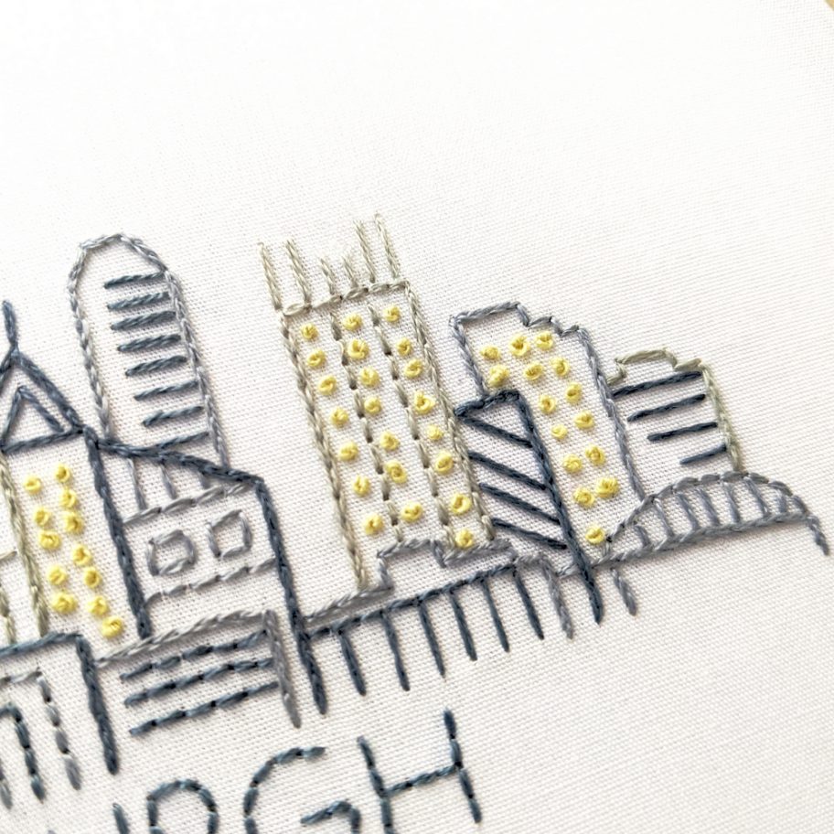 Pittsburgh Skyline Hand Embroidery Pattern Wandering Threads Embroidery