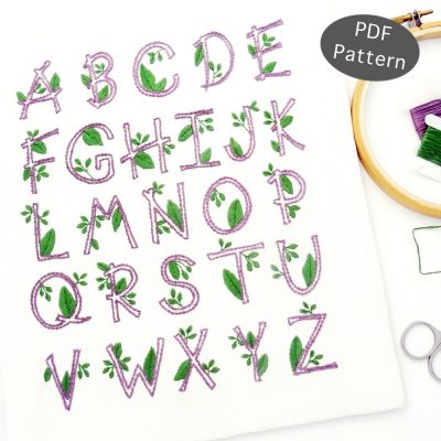 Nature Alphabet Hand Embroidery Pattern