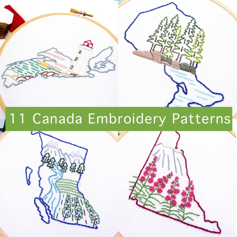 11 Canada Province Hand Embroidery Patterns Wandering Threads Embroidery