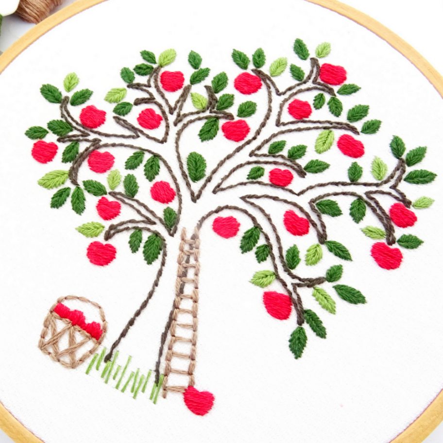 Apple Tree Hand Embroidery Pattern Wandering Threads Embroidery