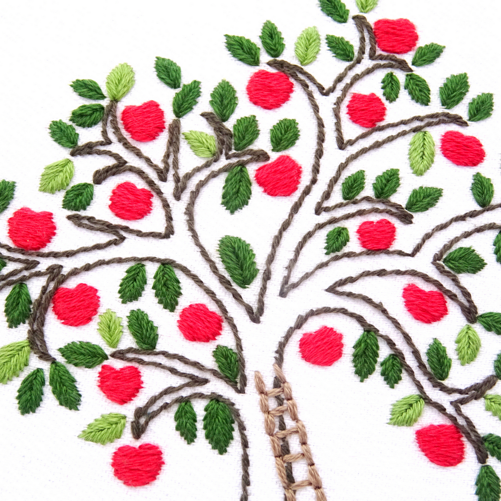 Apple Tree Hand Embroidery Pattern