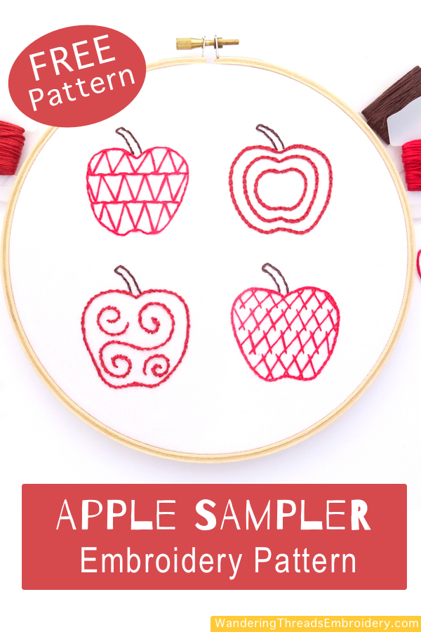 Apple Sampler Embroidery Pattern
