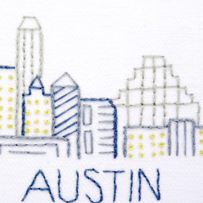 Austin City Skyline Hand Embroidery Pattern