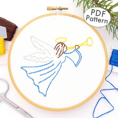 Christmas Angel Hand Embroidery Pattern