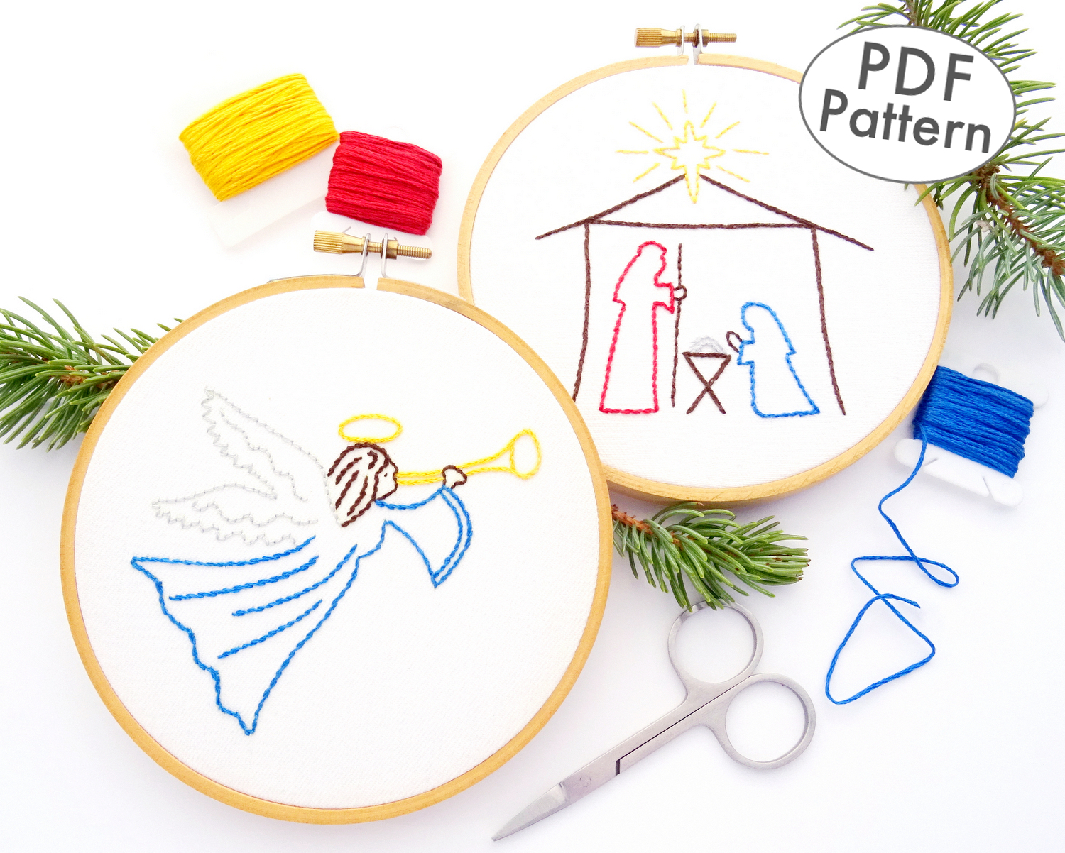 Christmas Nativity & Angel Hand Embroidery Patterns