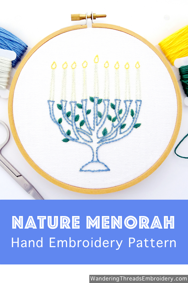 Menorah Hand Embroidery Pattern
