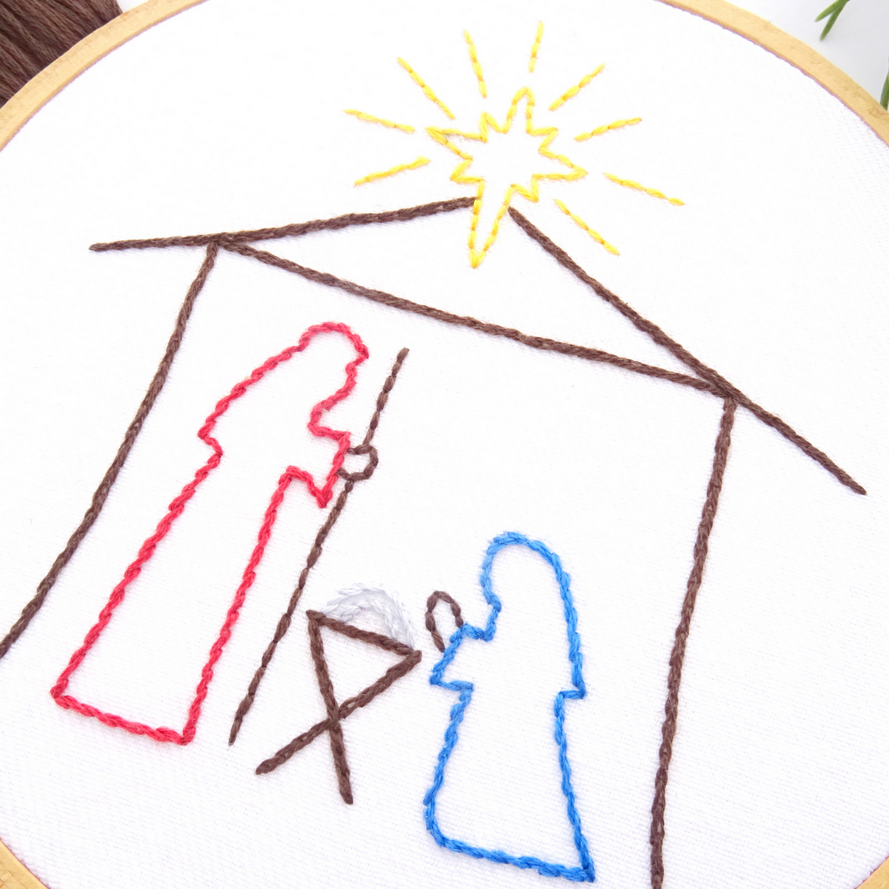 Christmas Nativity Hand Embroidery Pattern