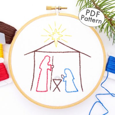 Christmas Nativity Hand Embroidery Pattern