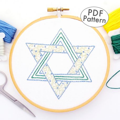 Star of David Hand Embroidery Pattern