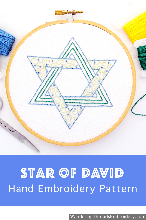 Star of David Hand Embroidery Pattern