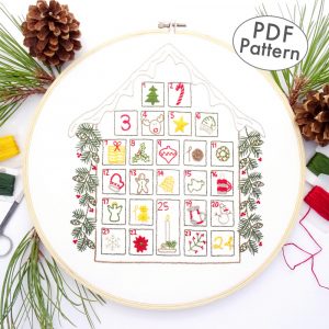 Advent Calendar Hand Embroidery Sampler Pattern