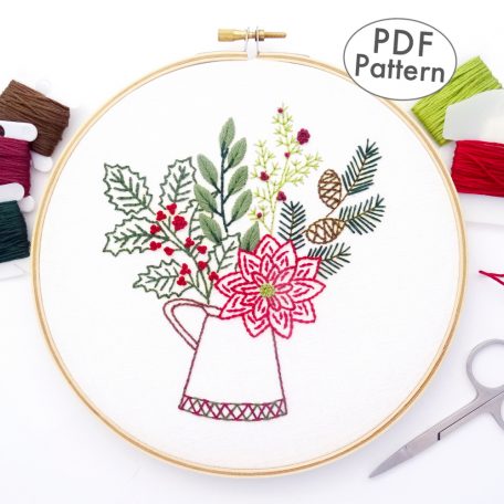 Christmas Bouquet Hand Embroidery Pattern