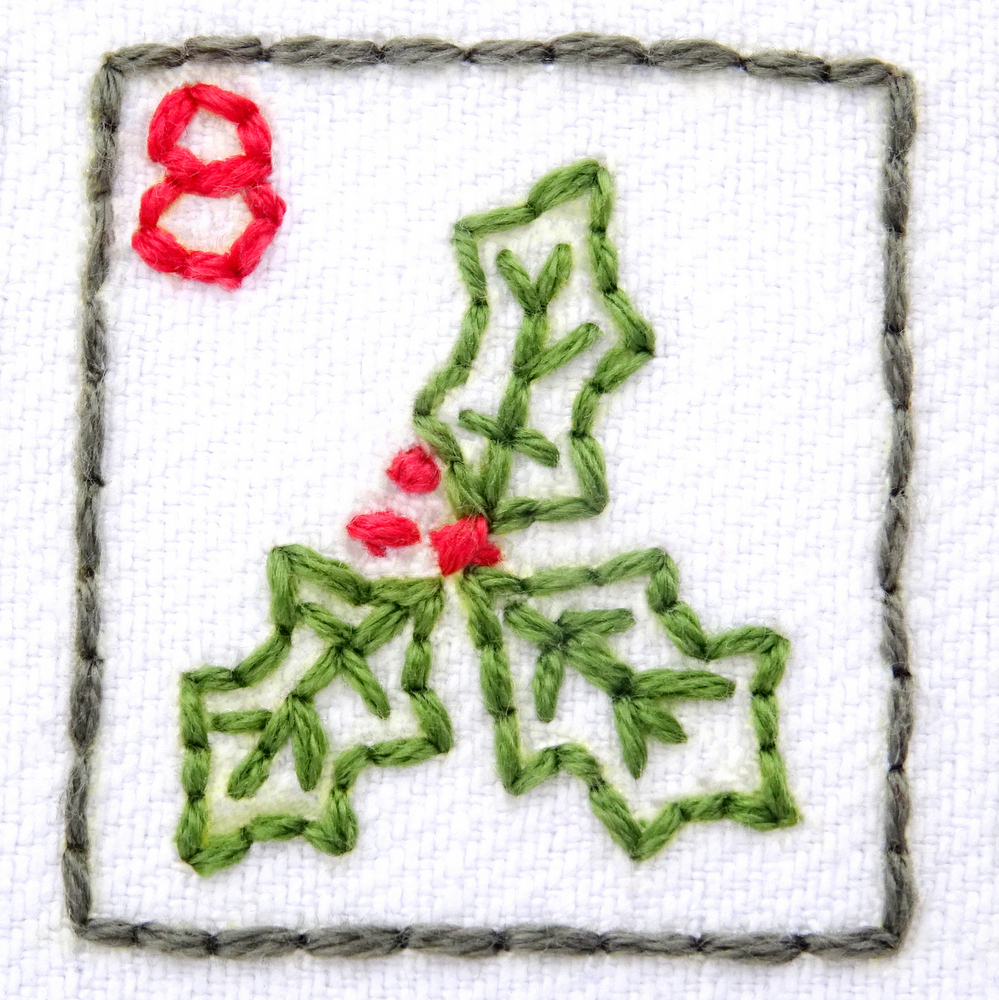Advent Calendar Hand Embroidery Sampler Pattern
