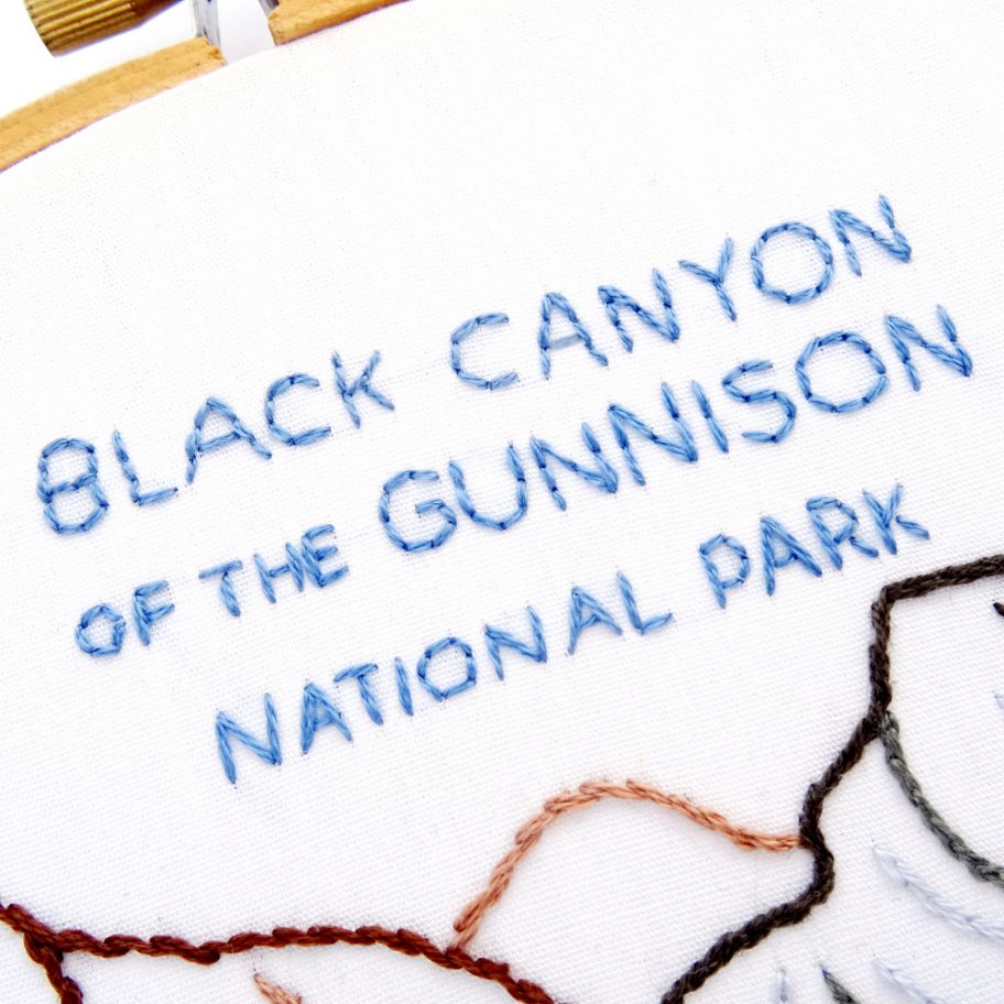Black Canyon of the Gunnison National Park Hand Embroidery Pattern