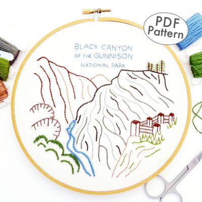 Black Canyon of the Gunnison National Park Hand Embroidery Pattern