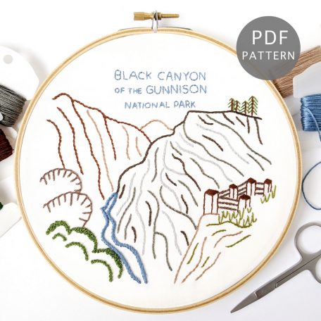 Black Canyon of the Gunnison National Park Hand Embroidery Pattern