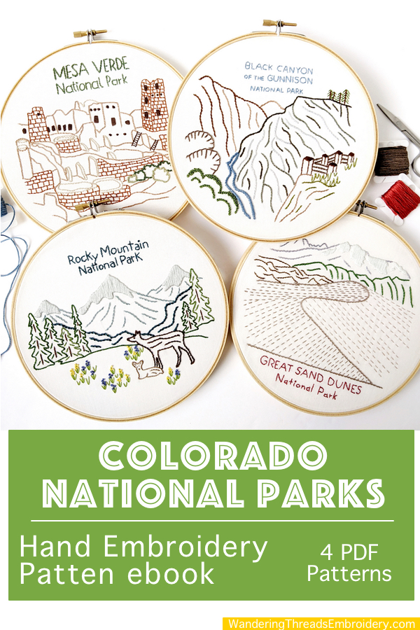 Colorado National Park Hand Embroidery Patterns