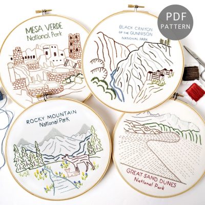 Colorado National Parks Hand Embroidery Pattern Collection
