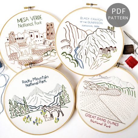 Colorado National Park Hand Embroidery Patterns