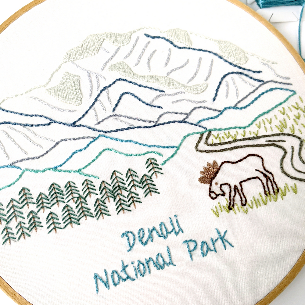 Denali National Park Hand Embroidery Pattern