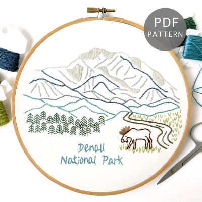 Denali National Park Hand Embroidery Pattern