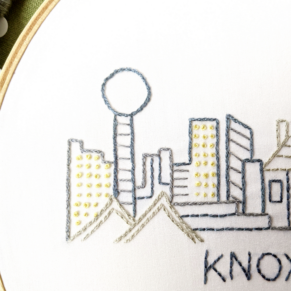 Knoxville City Skyline Hand Embroidery Pattern